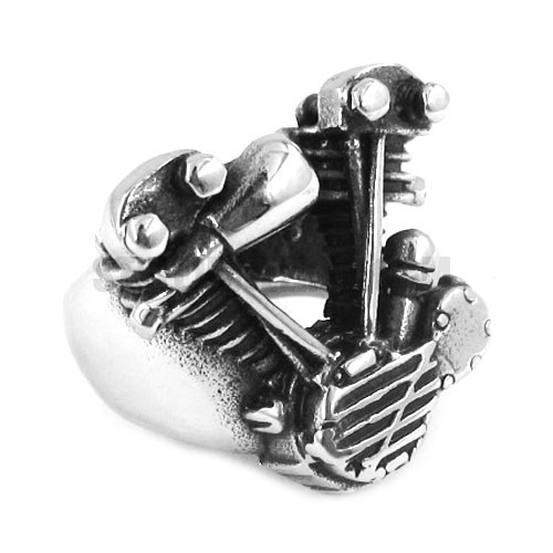 Stainless Steel Motor Biker Ring SWR0296 - Click Image to Close